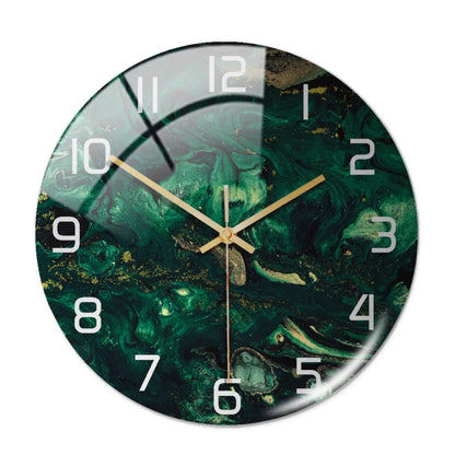 Horloge murale moderne aspect marbre – Décoration silencieuse en acrylique de haute qualité de 11,81 pouces pour la maison et le bureau
