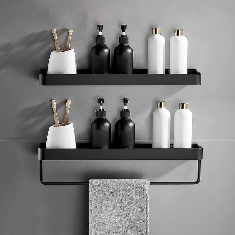 Modern Matt Black Bathroom Set | Stainless Steel Bath Rack with Versatile Shelves for Organized Storage