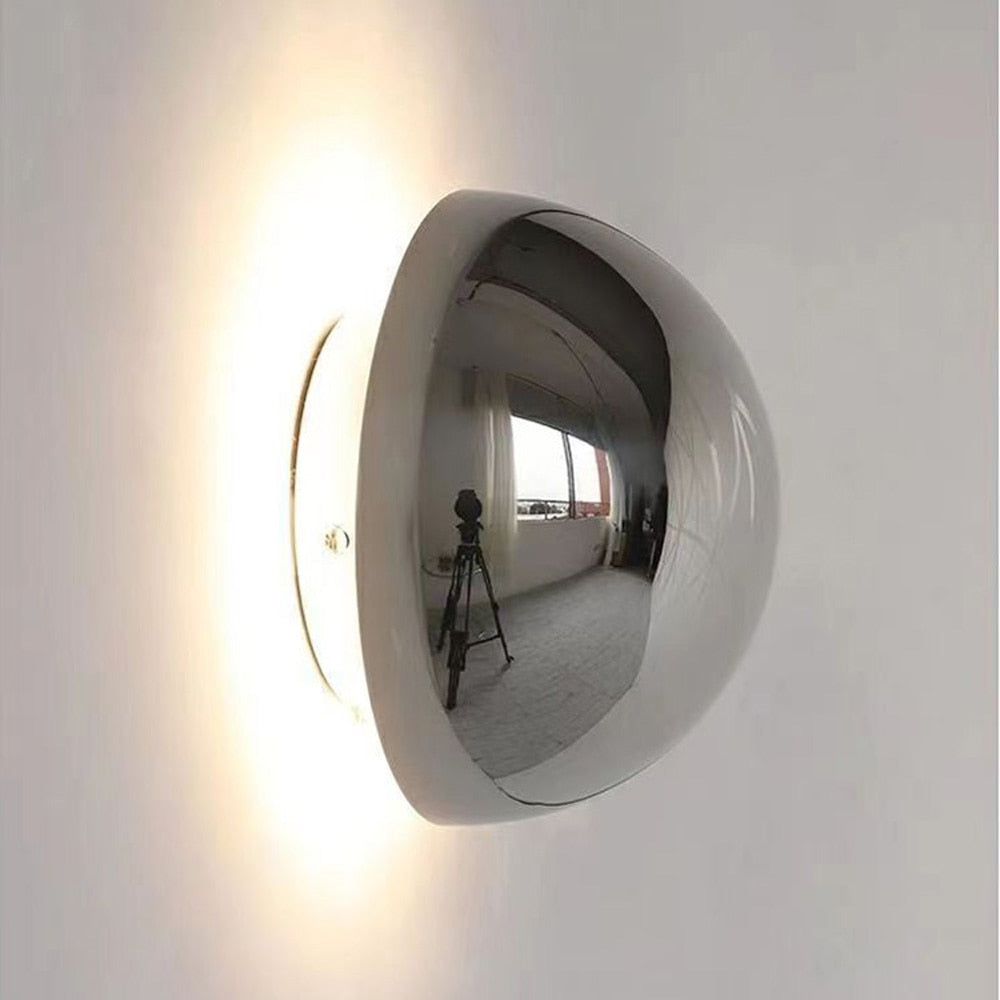 Modern Metal Wall Sconce Lighting - Solar Eclipse LED Wall Lamp in Black, Silver, or Gold - Hardwired Design