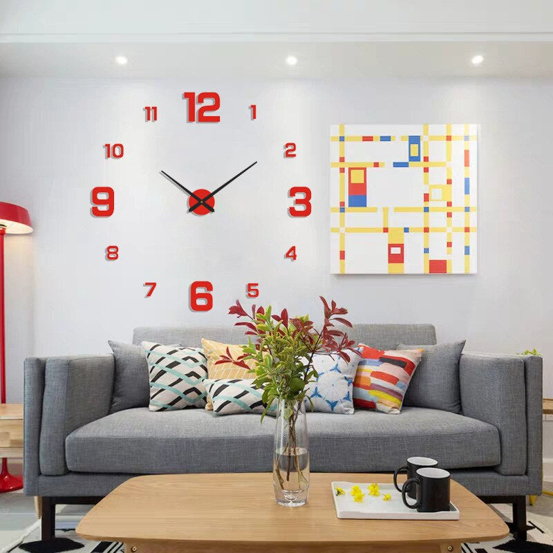 Modern Minimalist Wall Clock Silent Non Ticking, Quartz Clock with Large Numerals, Battery Wall Clock for Living Room