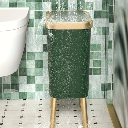 Modern Odour-Sealing Trash Can | 15L Stylish Waste Bin with Elevated Legs for Clean Living Spaces