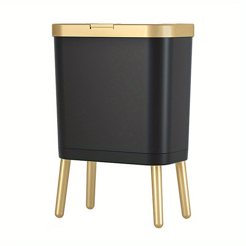 Modern Odour-Sealing Trash Can | 15L Stylish Waste Bin with Elevated Legs for Clean Living Spaces