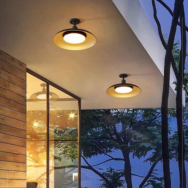 Modern Outdoor Ceiling Light | Waterproof Semi Flush Mount Fixture for Patio