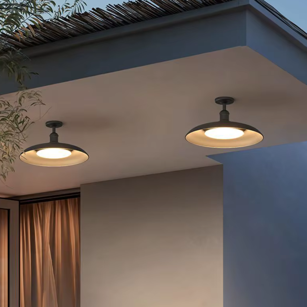 Modern Outdoor Ceiling Light | Waterproof Semi Flush Mount Fixture for Patio