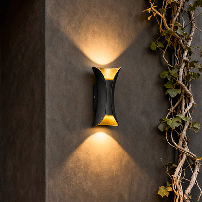 Modern Outdoor Wall Light, Up Down Sconce LED Light with Curved Design, Waterproof