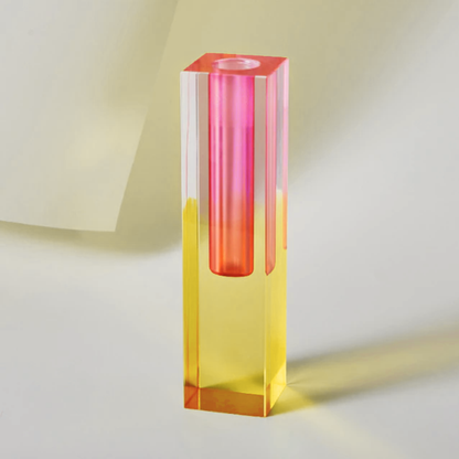 Modern Prism Acrylic Vase – Colorful Desktop Organizer for Floral Displays