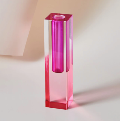Modern Prism Acrylic Vase – Colorful Desktop Organizer for Floral Displays