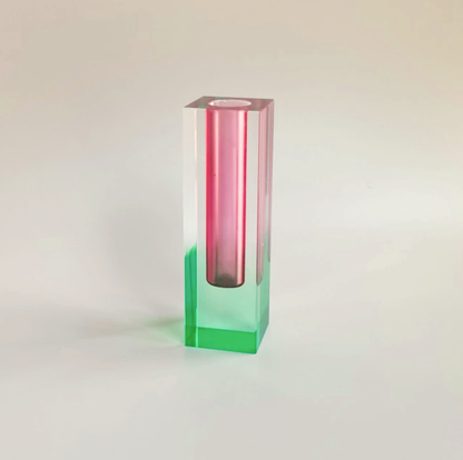 Modern Prism Acrylic Vase – Colorful Desktop Organizer for Floral Displays