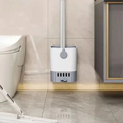 PPVAULT – Modern Toilet Cleaning Set with Stainless Steel Finish