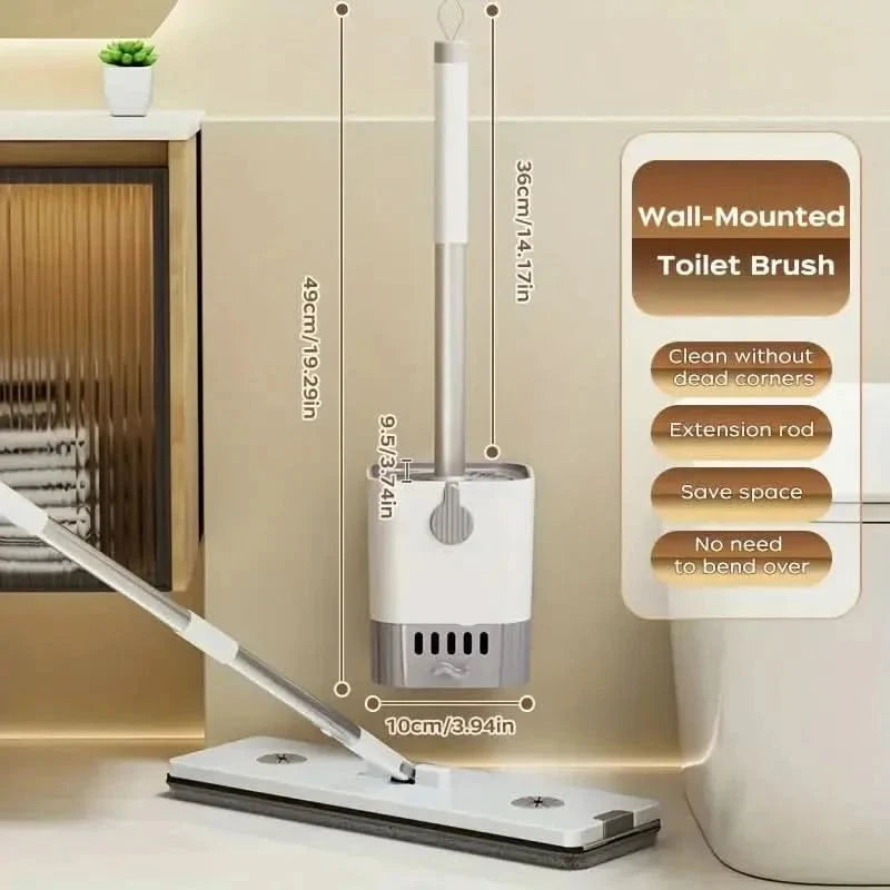 PPVAULT – Modern Toilet Cleaning Set with Stainless Steel Finish