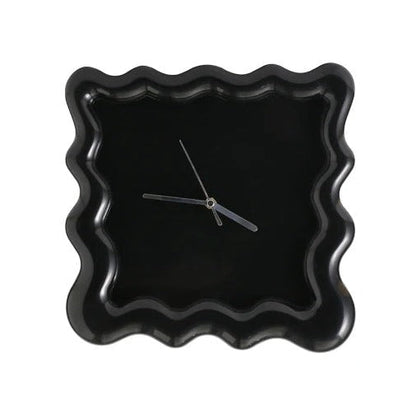 Modern Wavy Wall Clock – Minimalist 3D Design with Artistic Frame in Various Colors