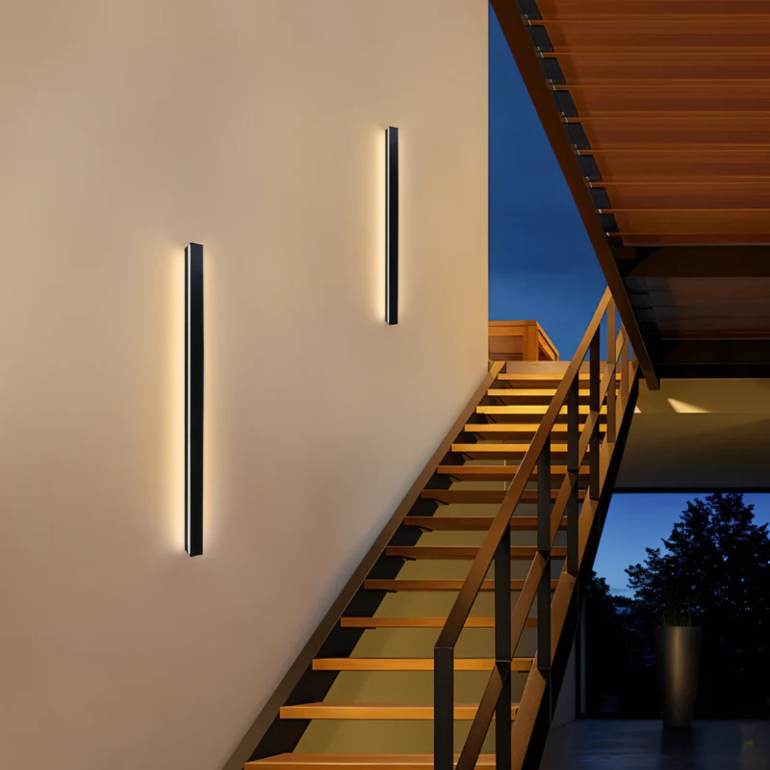 Applique murale LED moderne et étanche pour intérieur et extérieur – Design en aluminium noir