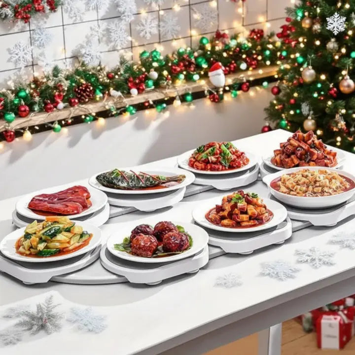 Modular Rotating Serving Tray with Non-Slip Surface & Heat Resistance | Effortless Dining Experience