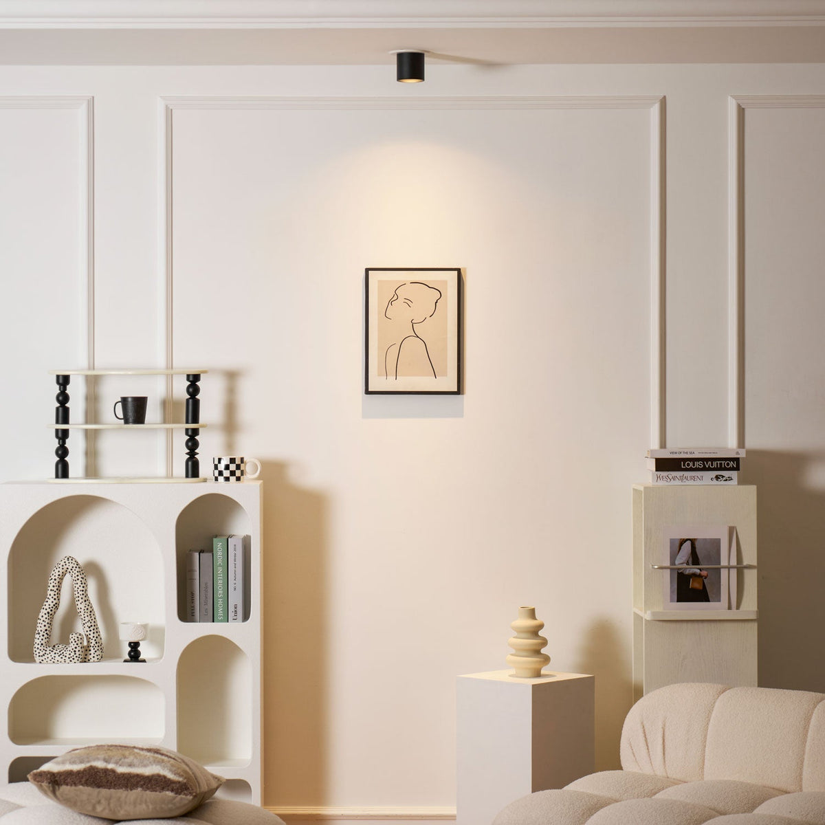 Compact LED Flush Mount Light 3×3 in Aluminum Surface Fixture Bedroom Hallway Kitchen Ceiling Wall Sconce 7W Warm Neutral Cool White Indoor