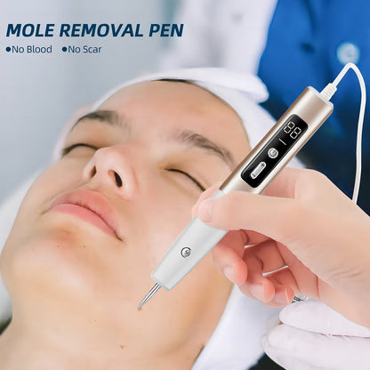 Stylo éliminateur d'acrochordons avec niveaux laser réglables, appareil de soin de la peau rechargeable, dissolvant de grains de beauté à domicile avec écran LCD