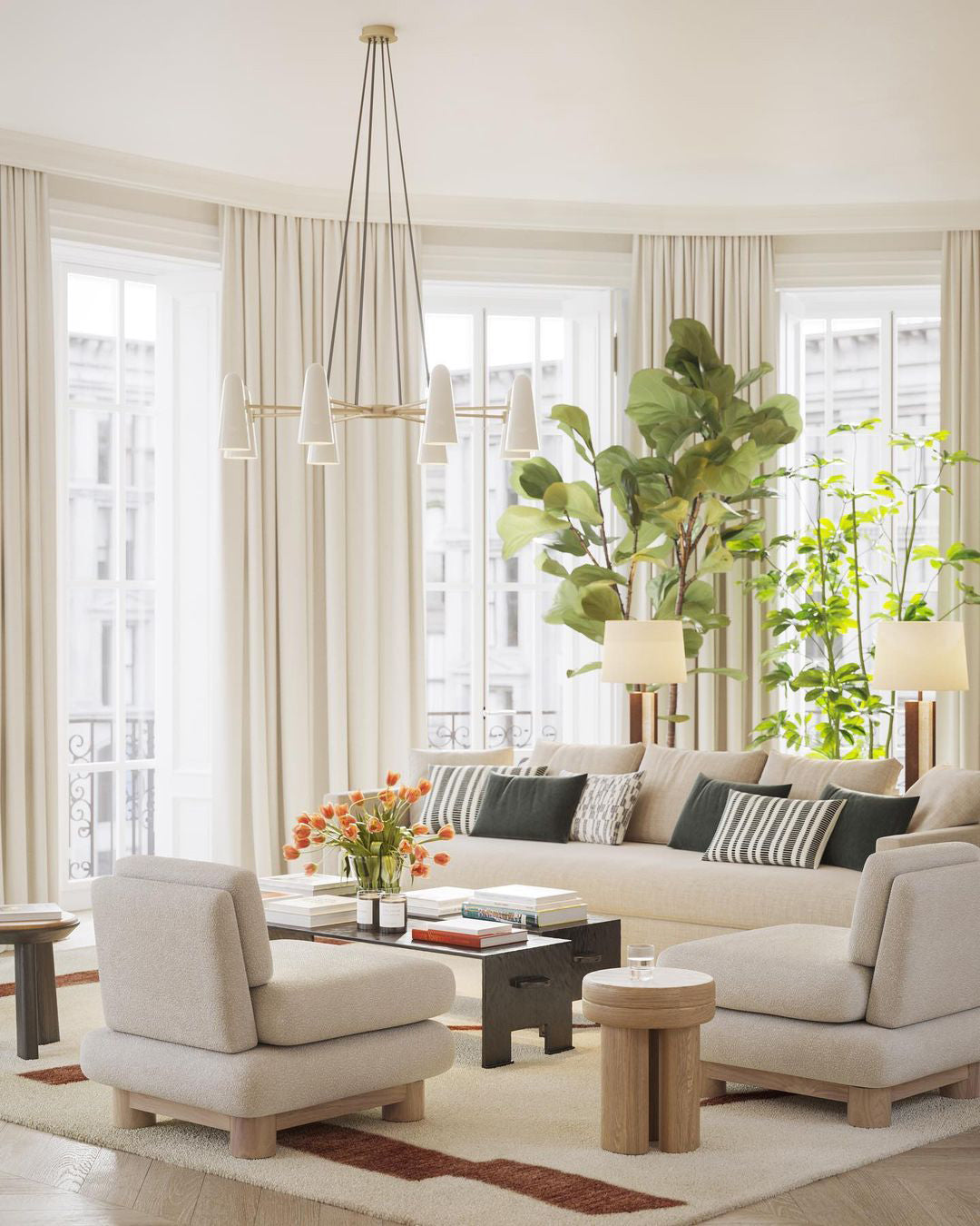 Overhead Light Fixture with Frosted Globes in Metal Frame for Dining or Living Spaces 6 to 8 Arms Extendable Cord
