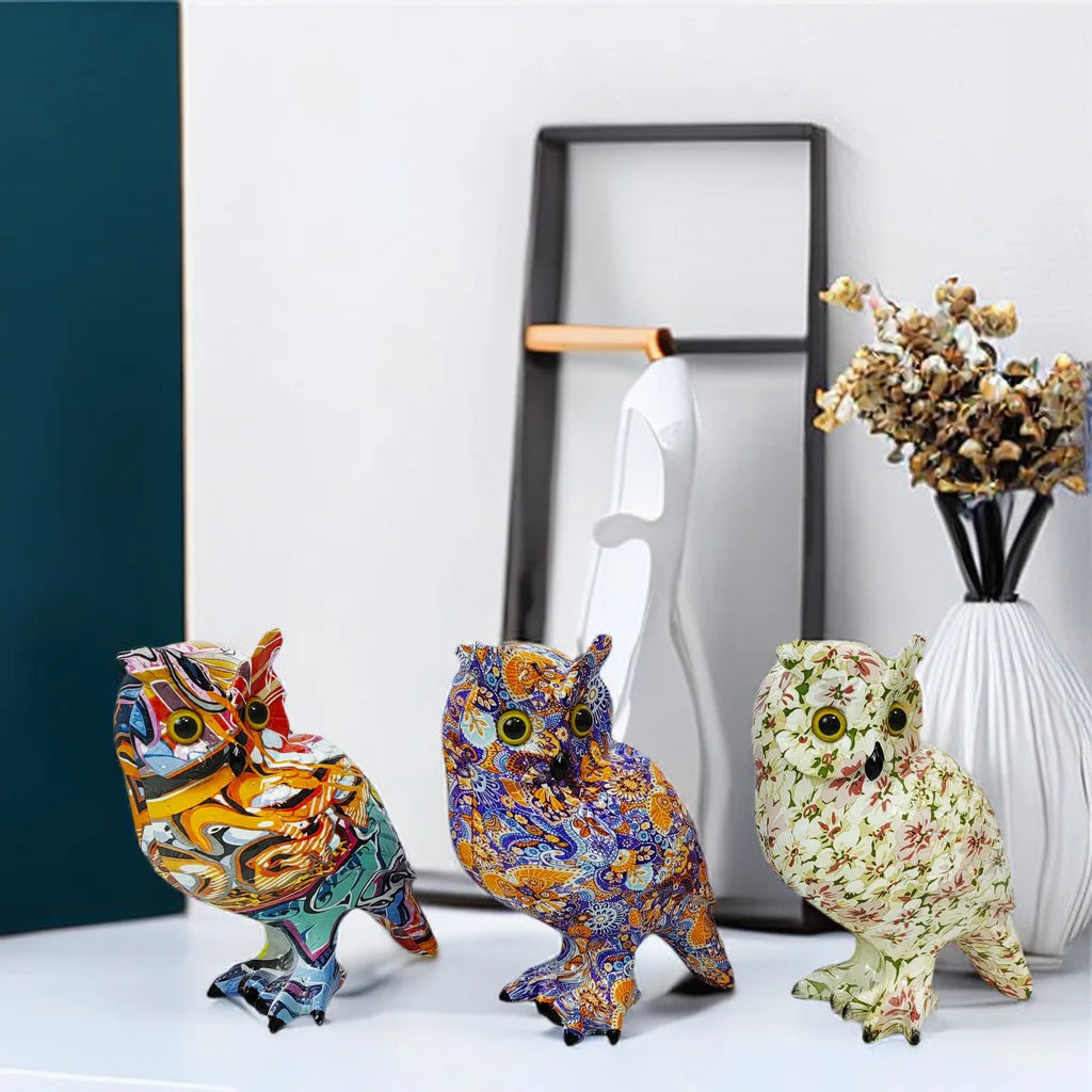Moonlit Owl Decorative Wall Sculpture – Ethereal Resin Art for Serene Home Décor