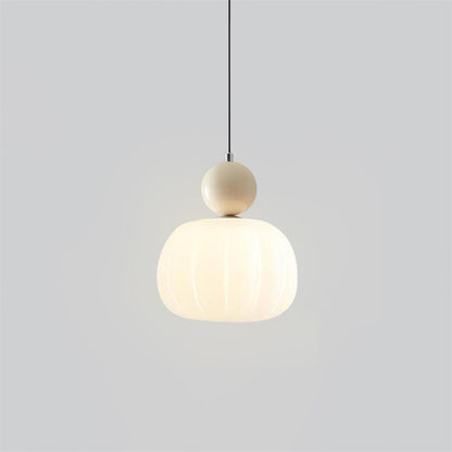 Sculptural Mini Pendant Light with Rounded Acrylic Shade for Dining Rooms, Bedrooms & Kitchen Nooks – 5.5-Inch White Globe Fixture, Adjustab