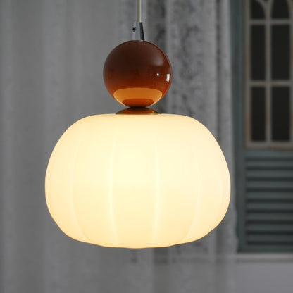 Sculptural Mini Pendant Light with Rounded Acrylic Shade for Dining Rooms, Bedrooms & Kitchen Nooks – 5.5-Inch White Globe Fixture, Adjustab