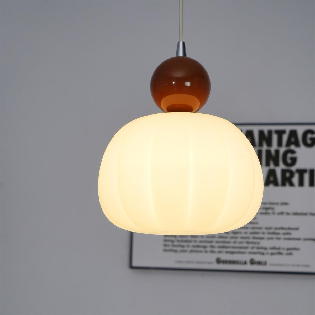 Sculptural Mini Pendant Light with Rounded Acrylic Shade for Dining Rooms, Bedrooms & Kitchen Nooks – 5.5-Inch White Globe Fixture, Adjustab