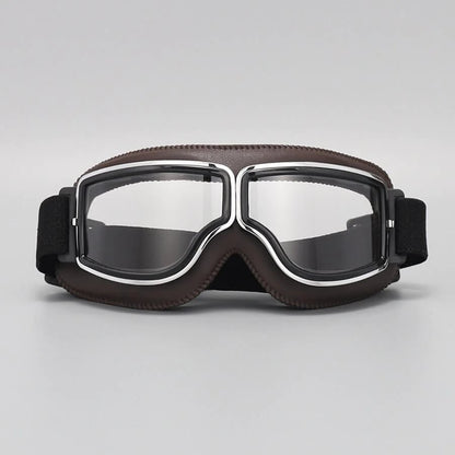 Vintage Motorcycle Goggles with UV Protection & Shatterproof Lens for Bikes, Scooters & Classic Rides