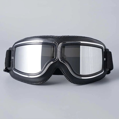 Vintage Motorcycle Goggles with UV Protection & Shatterproof Lens for Bikes, Scooters & Classic Rides