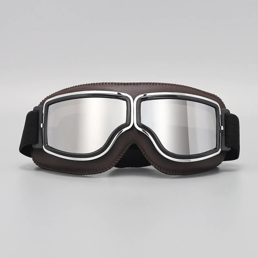Vintage Motorcycle Goggles with UV Protection & Shatterproof Lens for Bikes, Scooters & Classic Rides