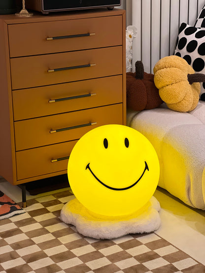 Cheerful Glow Night Light for Kids | 9 in Polypropylene LED Desk Lamp Yellow USB Rechargeable Bedside Reading Light Playroom Decor Nursery A