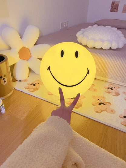 Cheerful Glow Night Light for Kids | 9 in Polypropylene LED Desk Lamp Yellow USB Rechargeable Bedside Reading Light Playroom Decor Nursery A