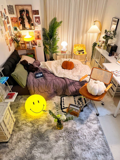 Cheerful Glow Night Light for Kids | 9 in Polypropylene LED Desk Lamp Yellow USB Rechargeable Bedside Reading Light Playroom Decor Nursery A