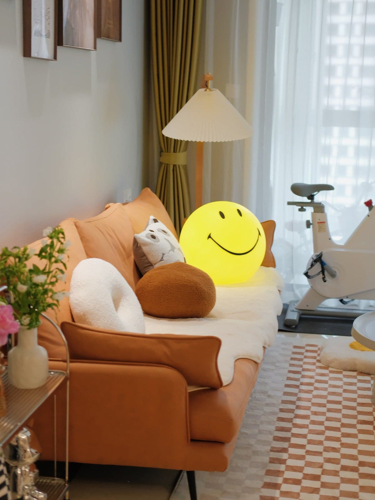 Cheerful Glow Night Light for Kids | 9 in Polypropylene LED Desk Lamp Yellow USB Rechargeable Bedside Reading Light Playroom Decor Nursery A