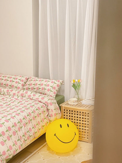 Cheerful Glow Night Light for Kids | 9 in Polypropylene LED Desk Lamp Yellow USB Rechargeable Bedside Reading Light Playroom Decor Nursery A