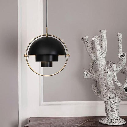 Rotating Shade Ceiling Fixture Steel E27 Socket Black Brass Finish for Dining Table Modern Nordic Style Kitchen Island Light Adjustable Dire