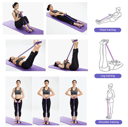 Resistance Band Trainer with Foot Pedals for Arms, Abs, Legs & Glutes – Portable Full-Body Toning Equipment for Home, Office & Travel