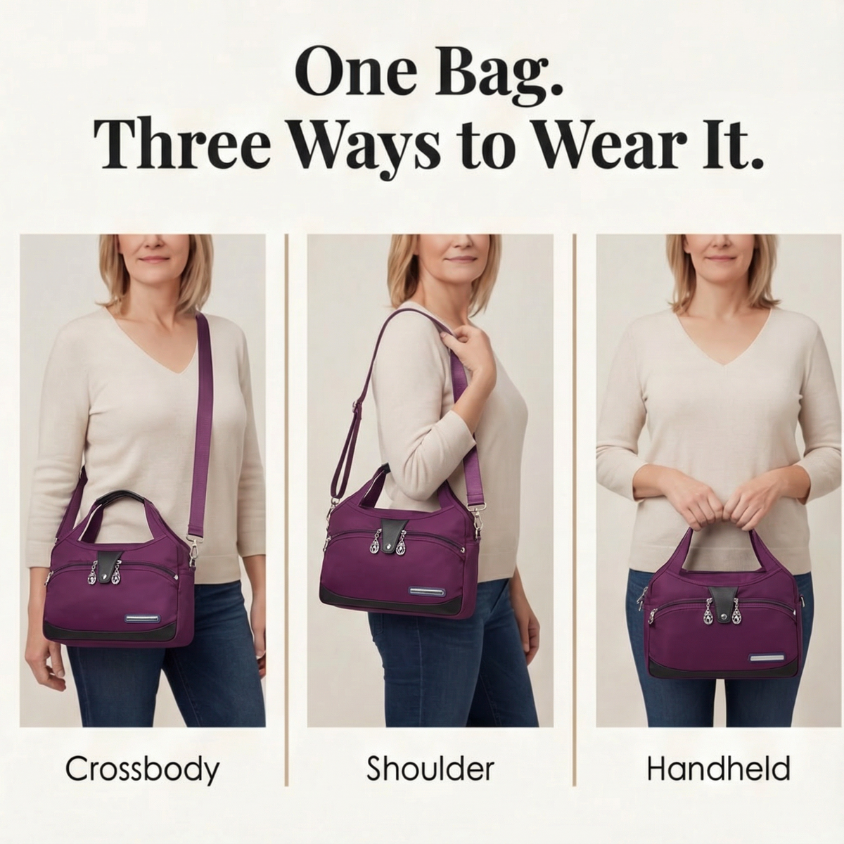 Multi Pocket Crossbody Bag with Anti-Theft Pocket | Compact Design for Effortless Organization