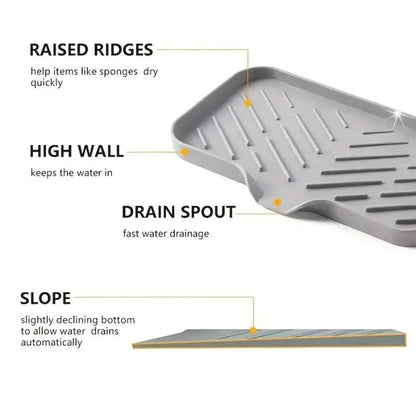 COUNTERLIVA – Kitchen Drain Pad for Sponges & Utensils