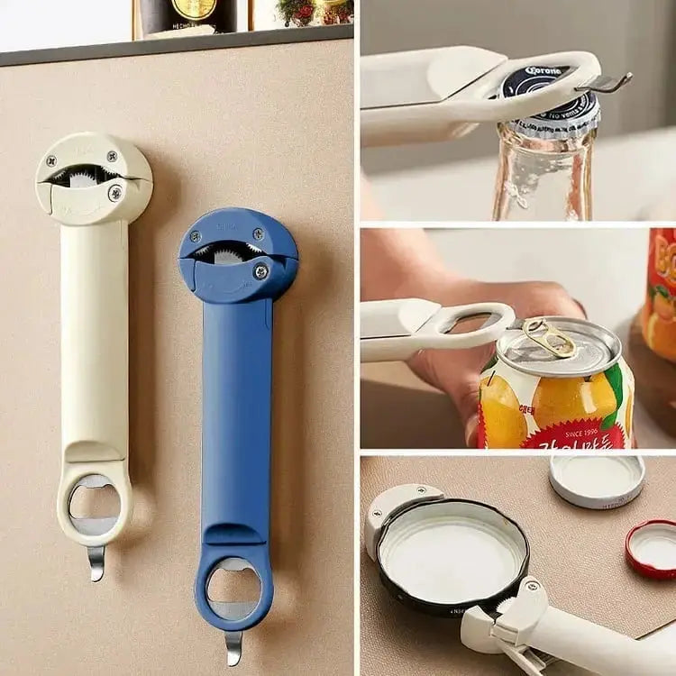 Magnetic Jar Opener Adjustable Grip Tool for Kitchen Lids Bottles Cans Stainless Steel Wall Mount Fridge Storage for Countertop Easy Twist