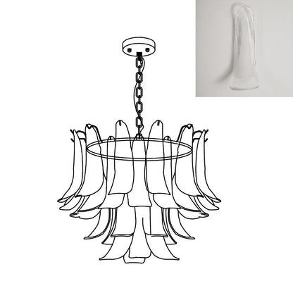 Multi-Arm Glass Pendant Light Fixture with E14 Sockets – Adjustable Height Hanging Lamp for Dining Room, Foyer & Living Room – Metal Frame w