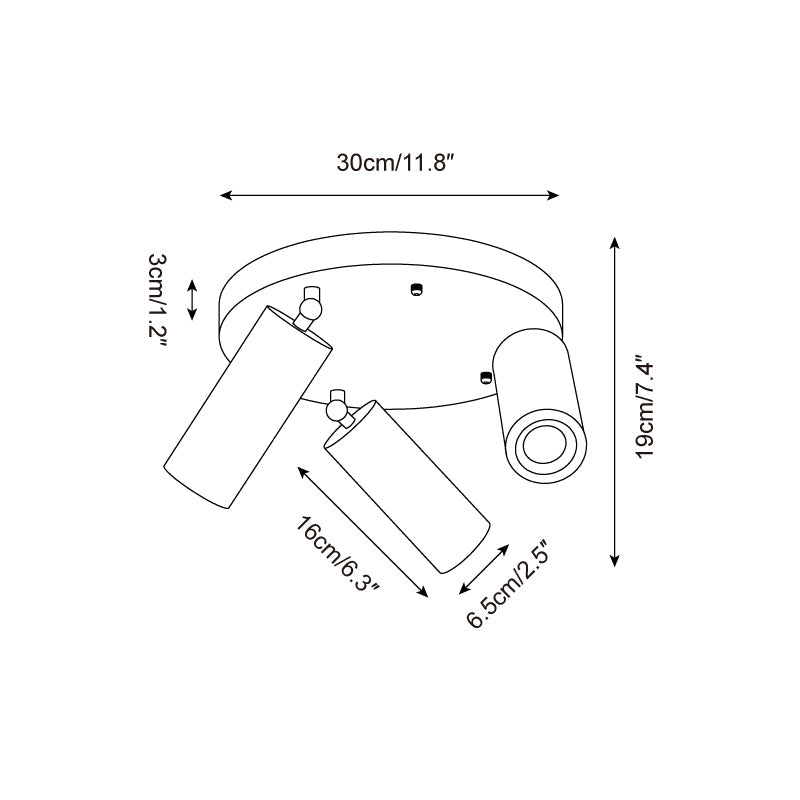 Triple-Head Swivel Spotlight with Natural Stone Cylinders & Wood Base – Directional Accent Light for Kitchens, Entryways & Living Areas