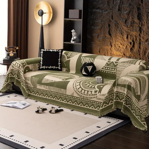Mystic Sofa Cover - Soft Chenille, Tribal Pattern