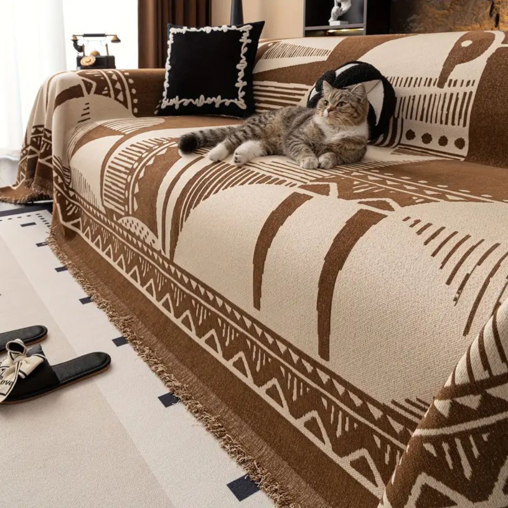 Mystic Sofa Cover - Soft Chenille, Tribal Pattern