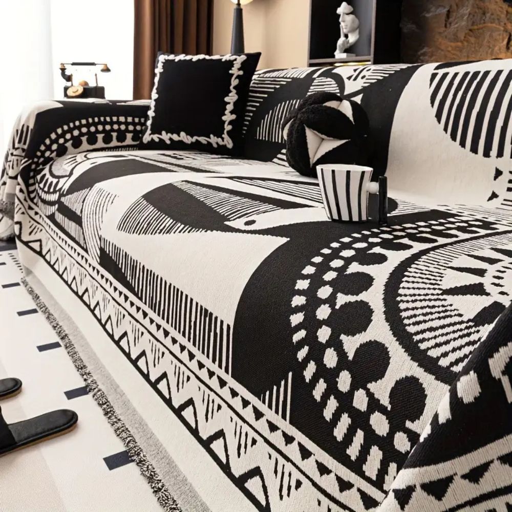 Mystic Sofa Cover - Soft Chenille, Tribal Pattern
