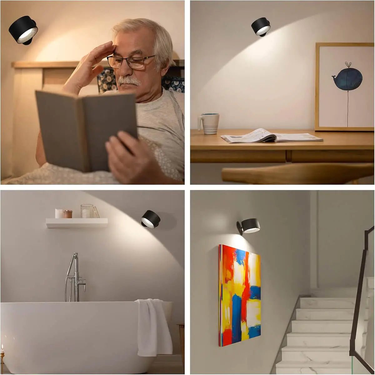 Cordless LED Sconce with Remote Control – Rechargeable Aluminum Wall Light for Bedroom, Living Room & Hallway
