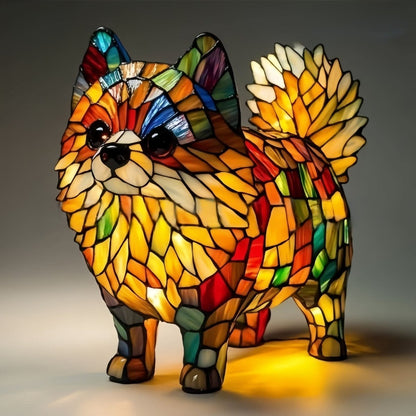 USB Powered Dog Breed LED Night Light 6 in Accent Lamp Warm Glow for Bedroom Nightstand Desk Shelf Decor Puppy Sculpture Chihuahua Corgi Dac