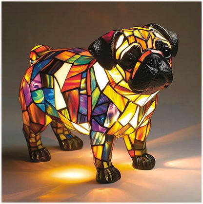 USB Powered Dog Breed LED Night Light 6 in Accent Lamp Warm Glow for Bedroom Nightstand Desk Shelf Decor Puppy Sculpture Chihuahua Corgi Dac