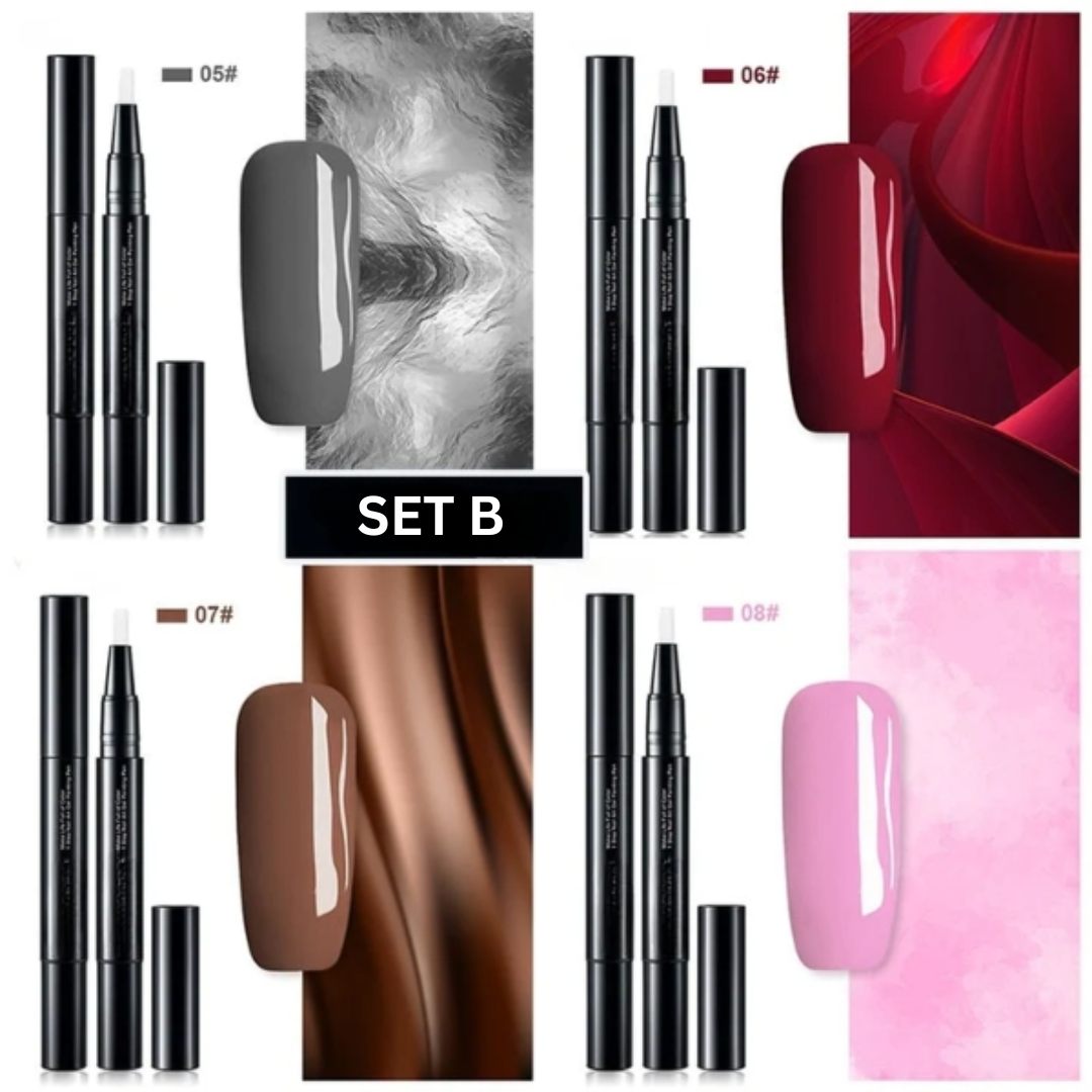 Gel Nail Art Pens Fast-Drying High-Pigment Formula for Precise Lines Ombre Gradients French Manicure Home Use 3-in-1 Polish
