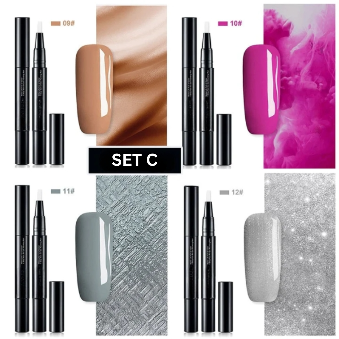 Gel Nail Art Pens Fast-Drying High-Pigment Formula for Precise Lines Ombre Gradients French Manicure Home Use 3-in-1 Polish