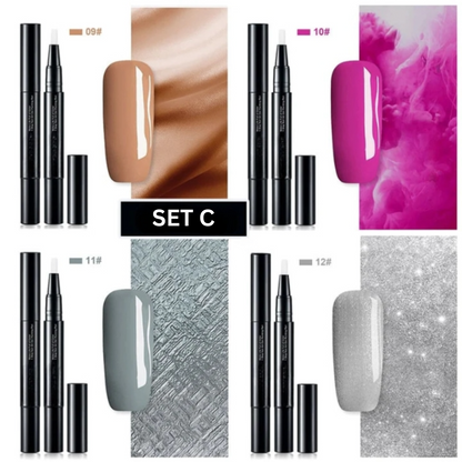 Gel Nail Art Pens Fast-Drying High-Pigment Formula for Precise Lines Ombre Gradients French Manicure Home Use 3-in-1 Polish