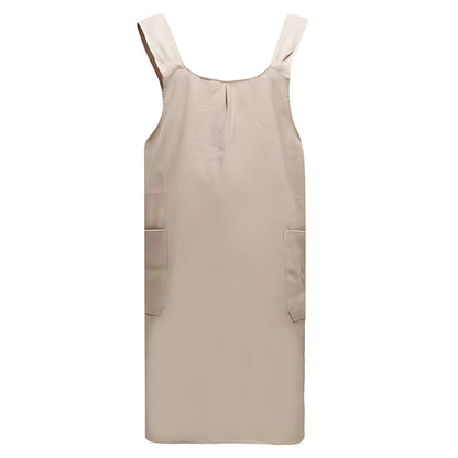 Cross-Back Cotton Apron Dress with Pockets for Kitchen, Baking & Gardening | Relaxed Fit Smock for Women | Machine Washable Crafting Coverup