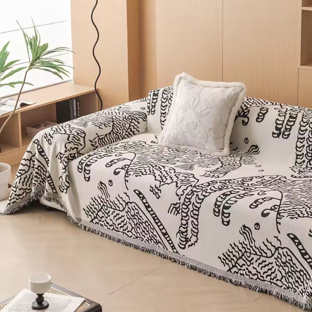 Naturals Sofa Cover - Microfiber, Artistic Botanical Design